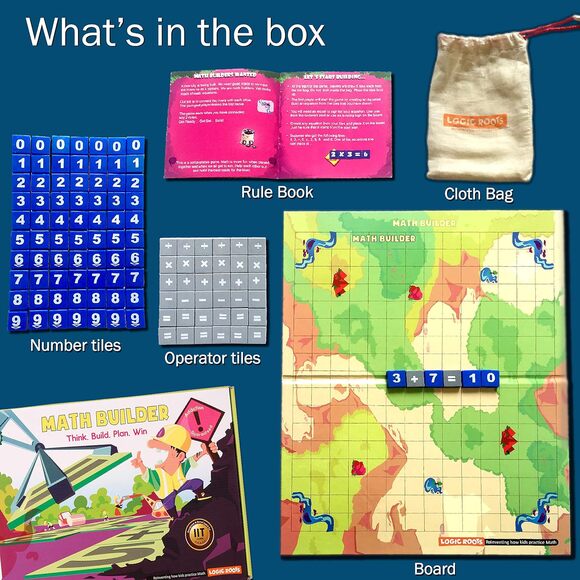 New Logic Roots Math Builder Think Build Plan Win 8+ ages 2-4 players 20 Minutes - Picture 2 of 2